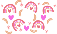 Rainbow Starbucks Tracing Svg Vector, Free Vectors File